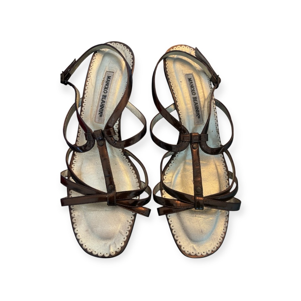 Manolo Blahnik Women's Brown Strappy Sandals